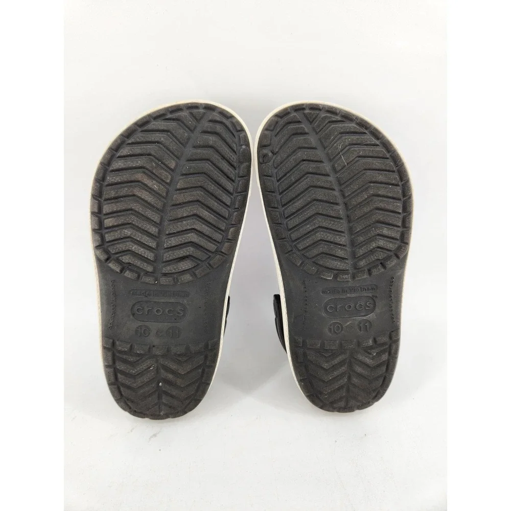 Crocs Crocband II Clogs Kids‎ Size C10/11 Black White Slip On Sandals 11990